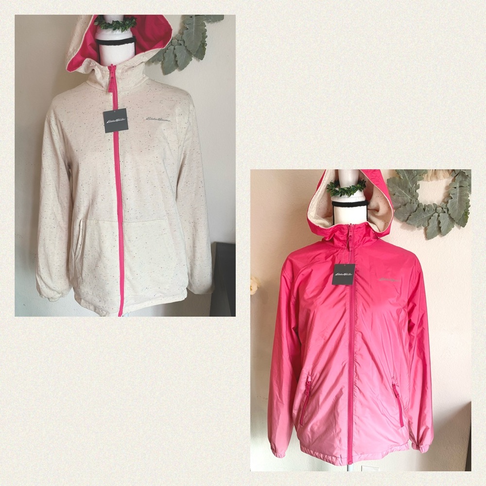 Eddie Bauer girls hooded reversible jacket NWT